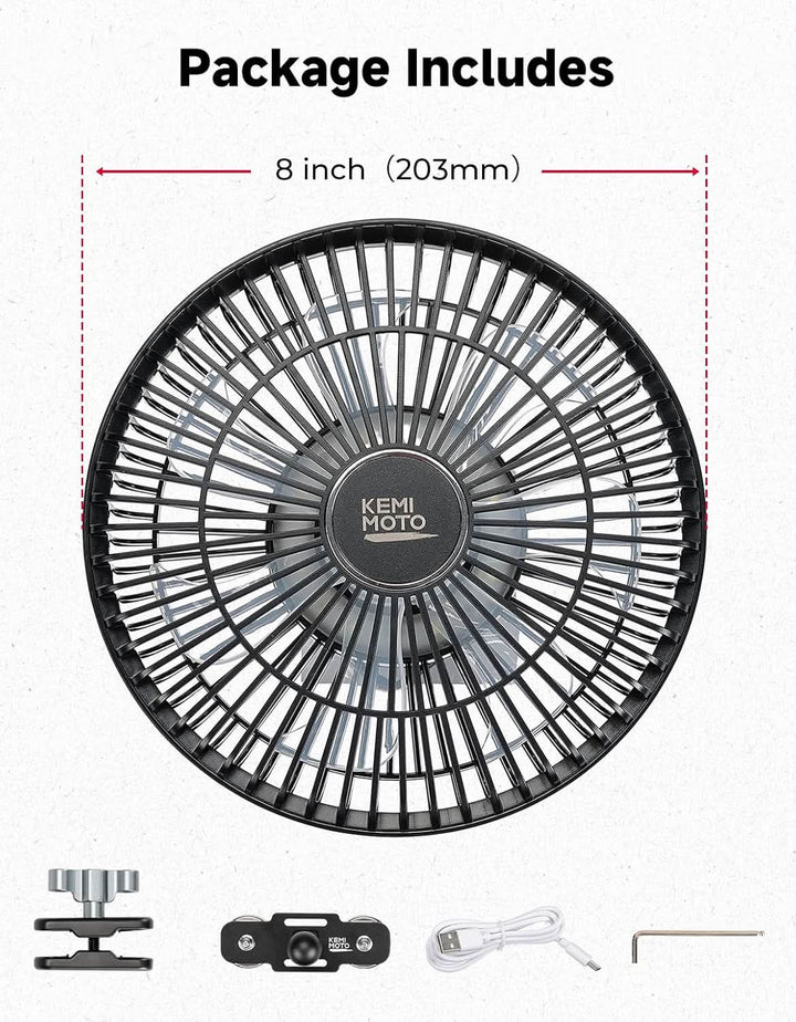 Magnetic Fan for Golf Cart & Forklift, EZGO RXV, Club Car (2-Pack) - Kemimoto