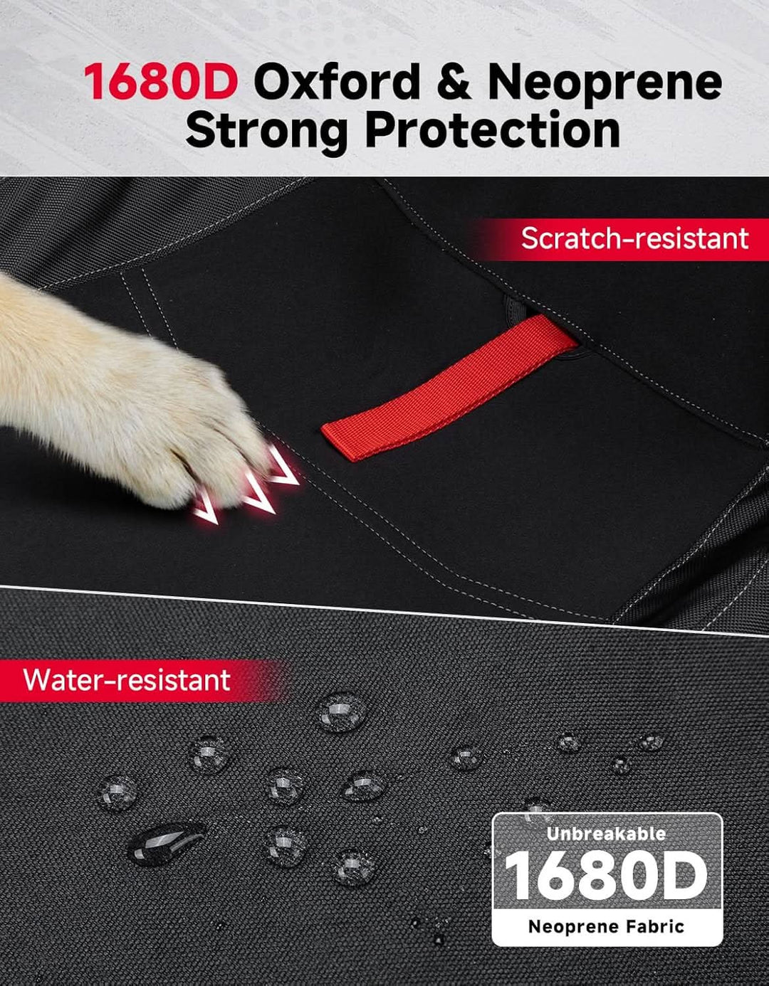 Seat Covers with Pocket for Polaris RZR XP 1000/XP 4 1000, 1680D Oxford Fabric, 2 Pack - Kemimoto