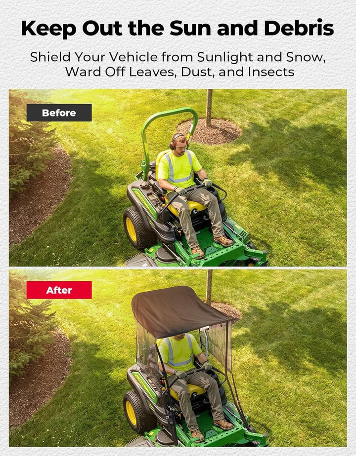 Zero Turn Lawn Mower Sun Shade Canopy with UV Protection for John Deere Cub Cadet Kubota Troy-Bilt