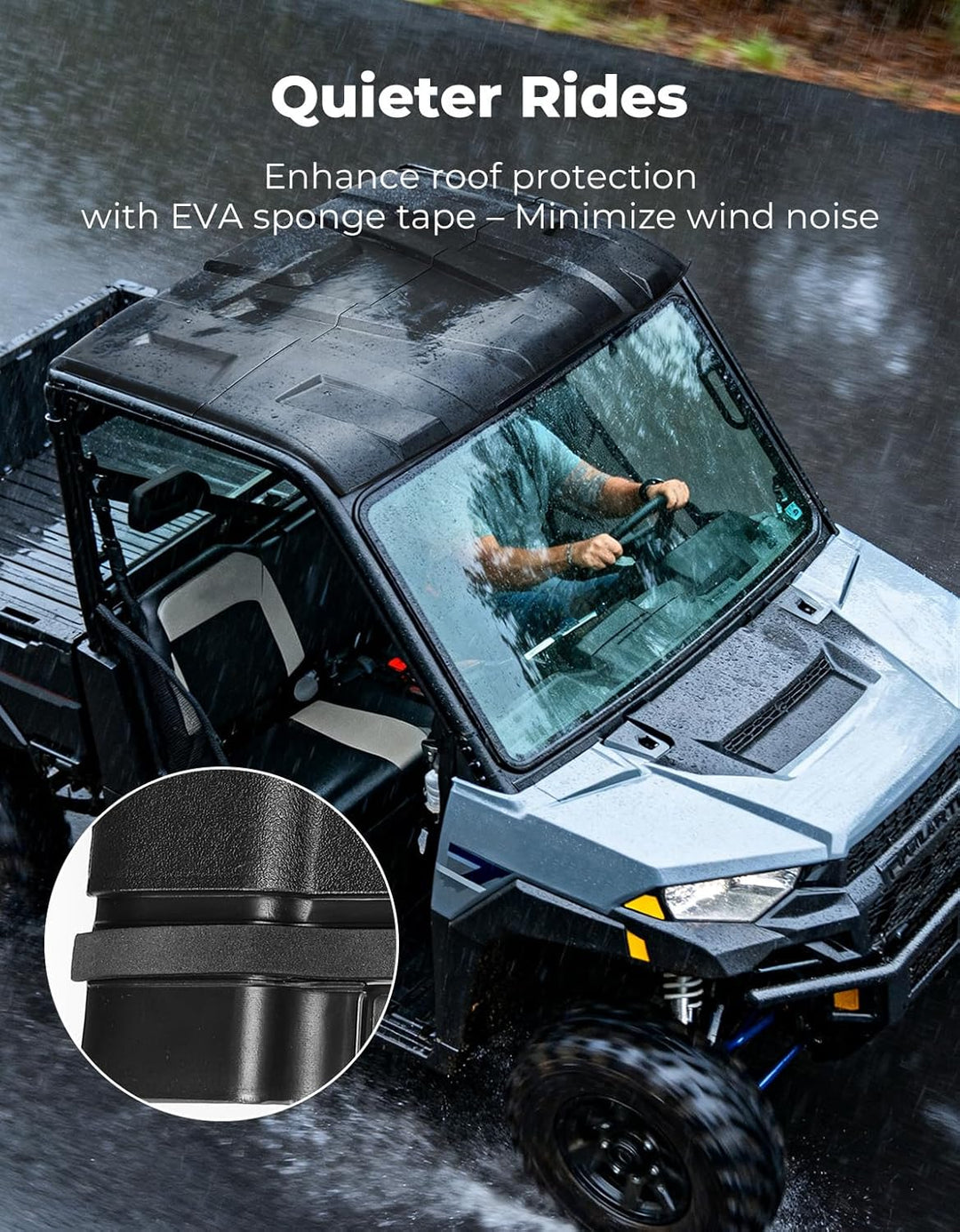 Plastic Hard Roof 3-Seat for Polaris Ranger XP 1000/ 1000/ XP 900 - Kemimoto