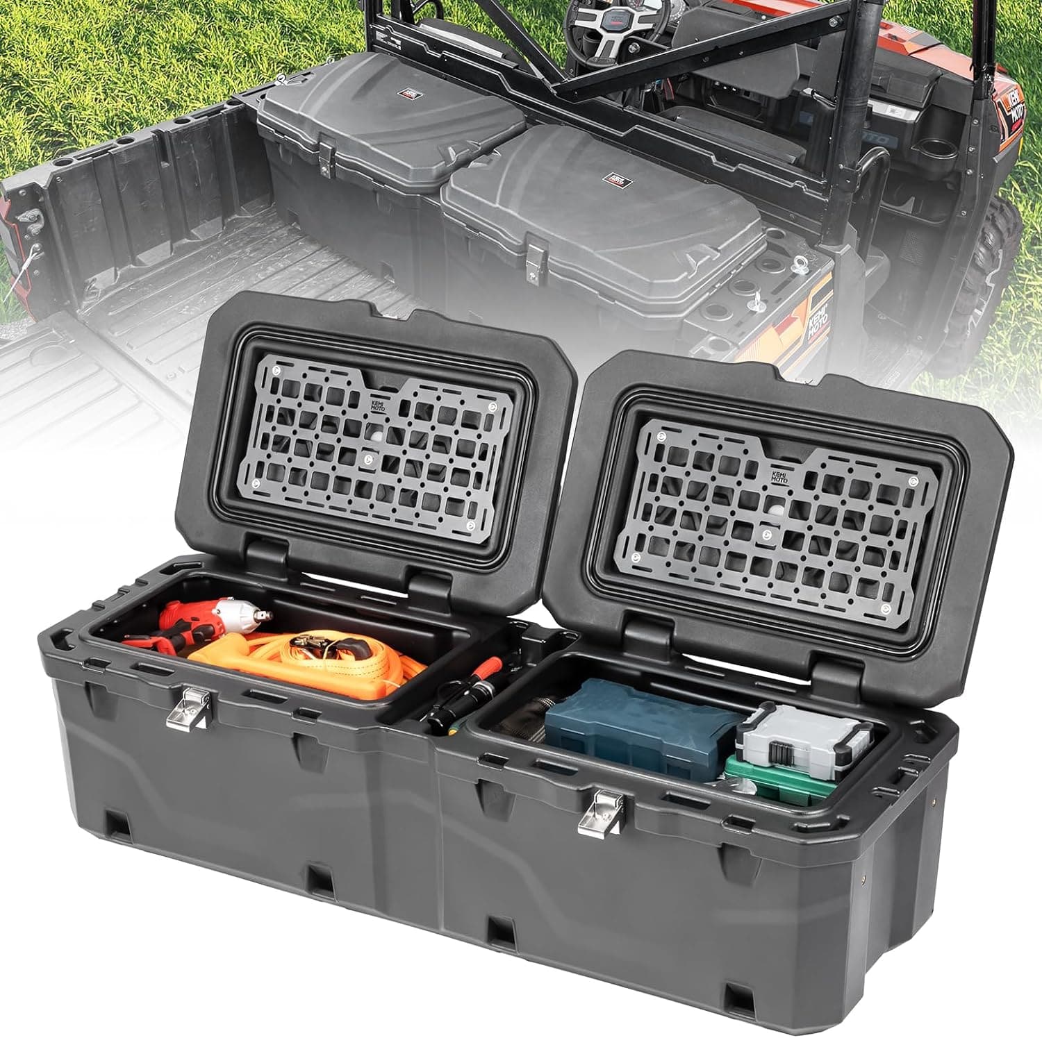 UTV Bed Box 29GAL for Polaris Ranger 1000 / XP 1000 / CREW 2018-2024 - Kemimoto