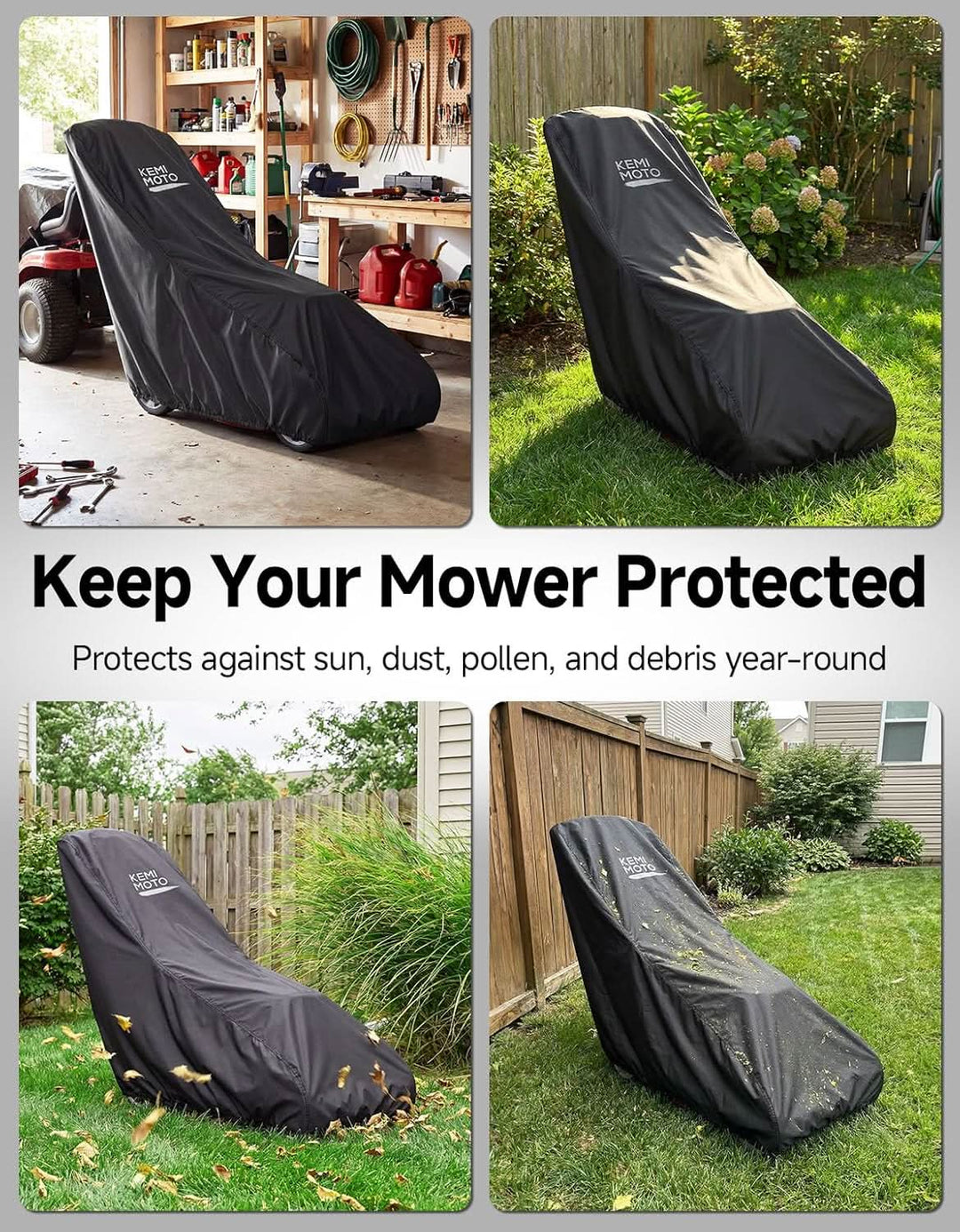 Lawn Mower Cover for Walk Behind Push Mowers - Kemimoto
