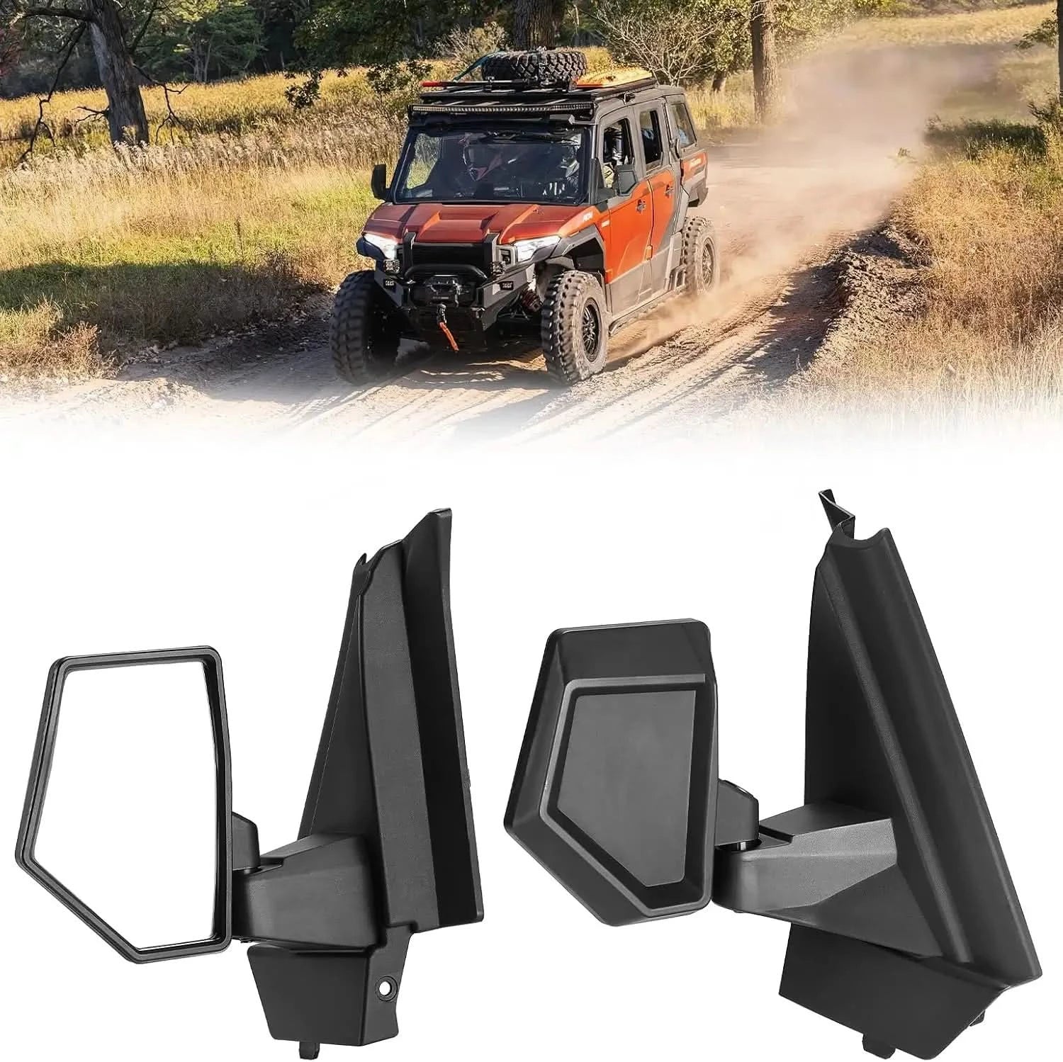 Adjustable Folding Side Mirrors with Guard Plate for Polaris Xpedition XP / ADV 2024-2026