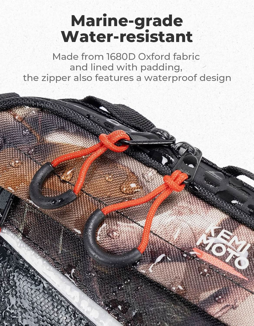 UTV Roll Cage Storage Bag for UTV, ATV, Golf Cart, Bike, 11" x 5", Camo - Kemimoto