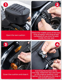 Motorcycle Tail Bag, 25L-45L Expandable Motorbike Helmet Bag - Kemimoto