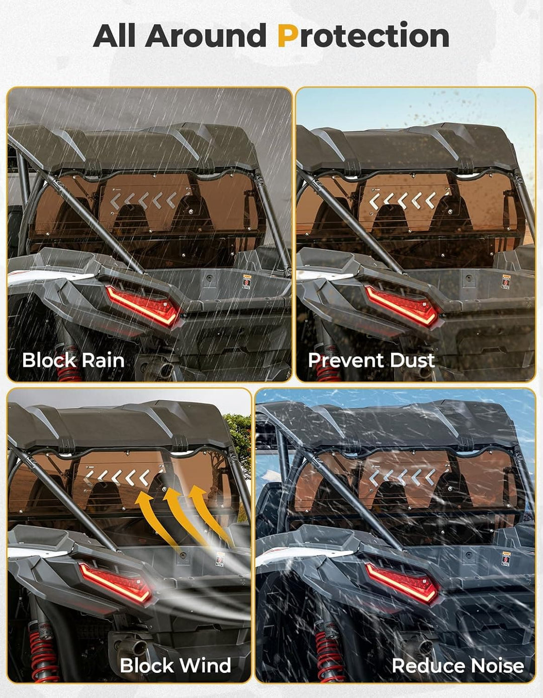 Tinted Rear Windshield for Polaris RZR XP 1000 2024-2025 - Kemimoto