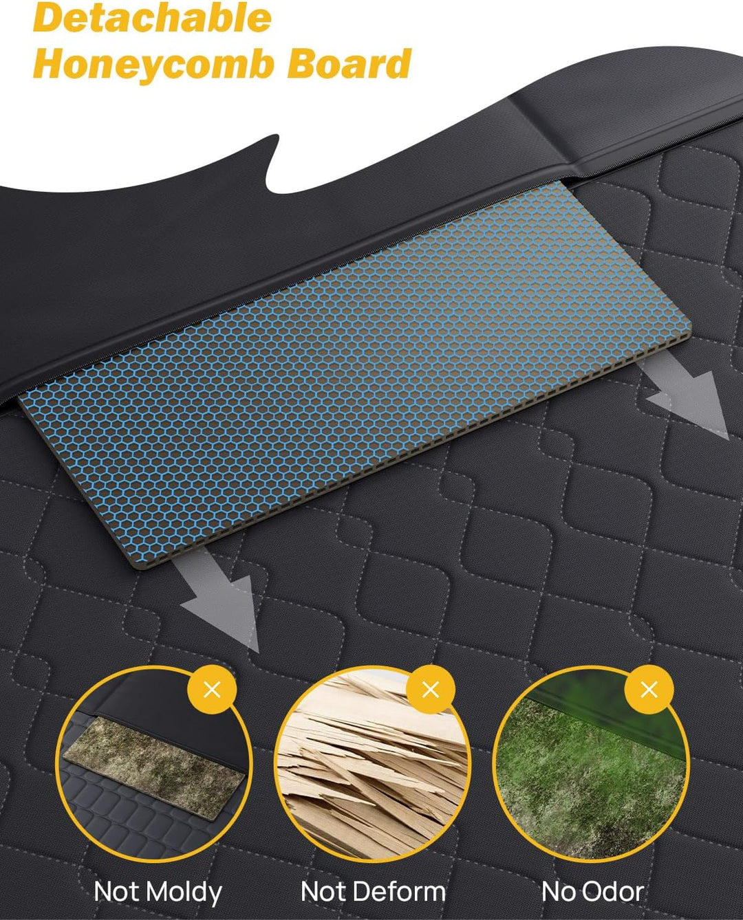 JOYTUTUS Back Seat Extender for Dogs with Dog Bed Mat - Kemimoto