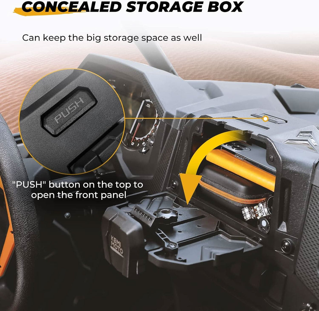 Electric Device GPS Mount Storage Box for 2019-2023 Polaris RZR XP 1000 XP Turbo - Kemimoto