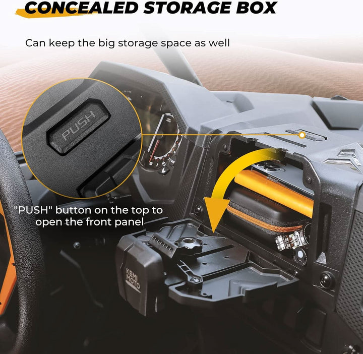 Electric Device GPS Mount Storage Box for 2019-2023 Polaris RZR XP 1000 XP Turbo - Kemimoto