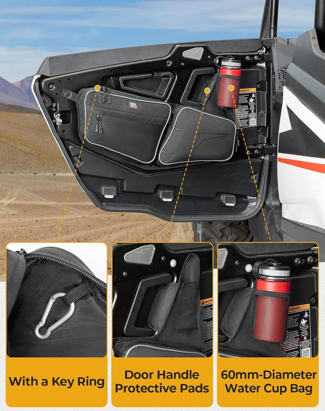 Front Door Bag for Polaris RZR XP 1000/4 1000 2024-2025 - Kemimoto