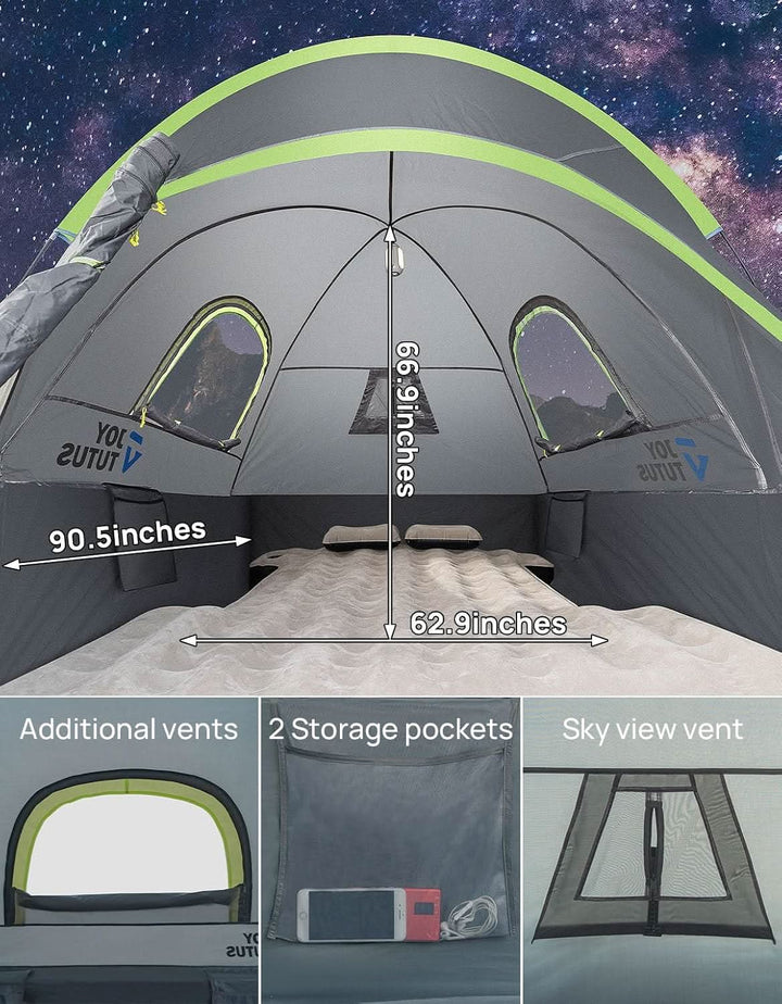JOYTUTUS Pickup Truck Tent 2.0, 5.5-6 ft, Fiberglass rod - Kemimoto