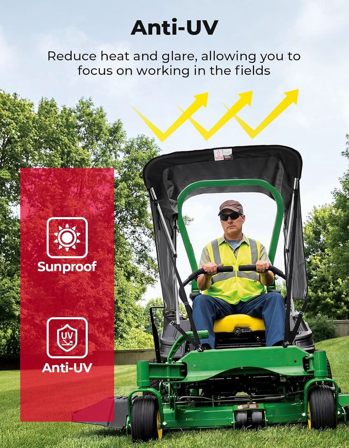 Zero Turn Lawn Mower Sun Shade Canopy with UV Protection for John Deere Cub Cadet Kubota Troy-Bilt
