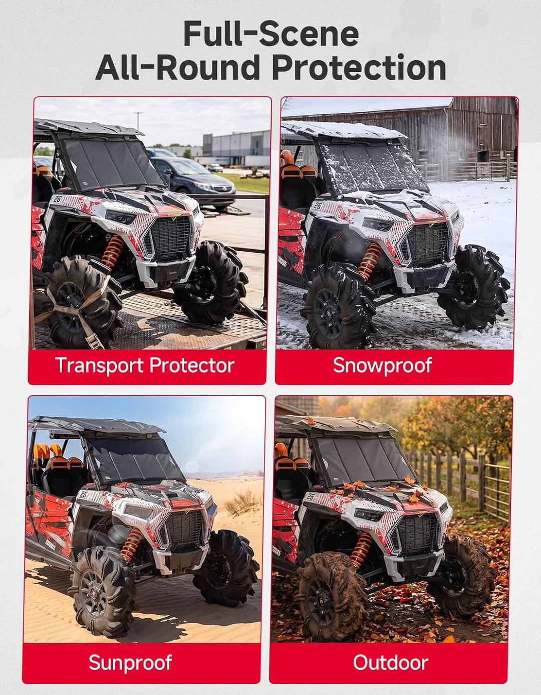 Windshield Cover Transport Protector, Waterproof for Polaris RZR XP 1000 2014-2023