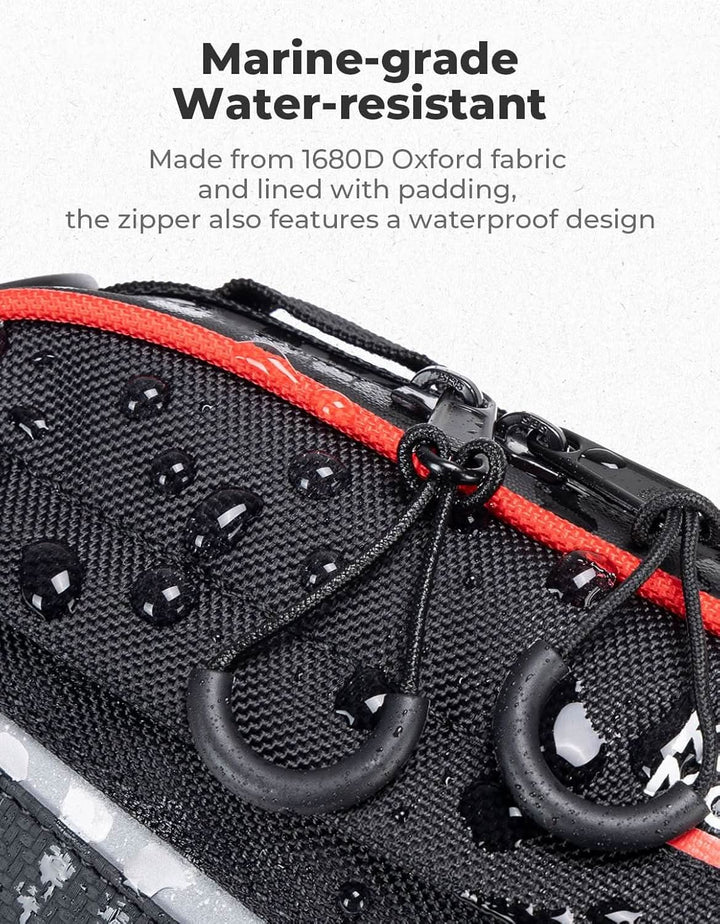 UTV Roll Cage Storage Bag for UTV, ATV, Golf Cart, Bike, 11" x 5", Black & Red - Kemimoto