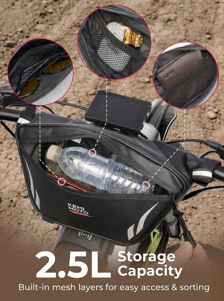 Waterproof Handlebar Bag for Electric Dirt Bike & Motorcycle