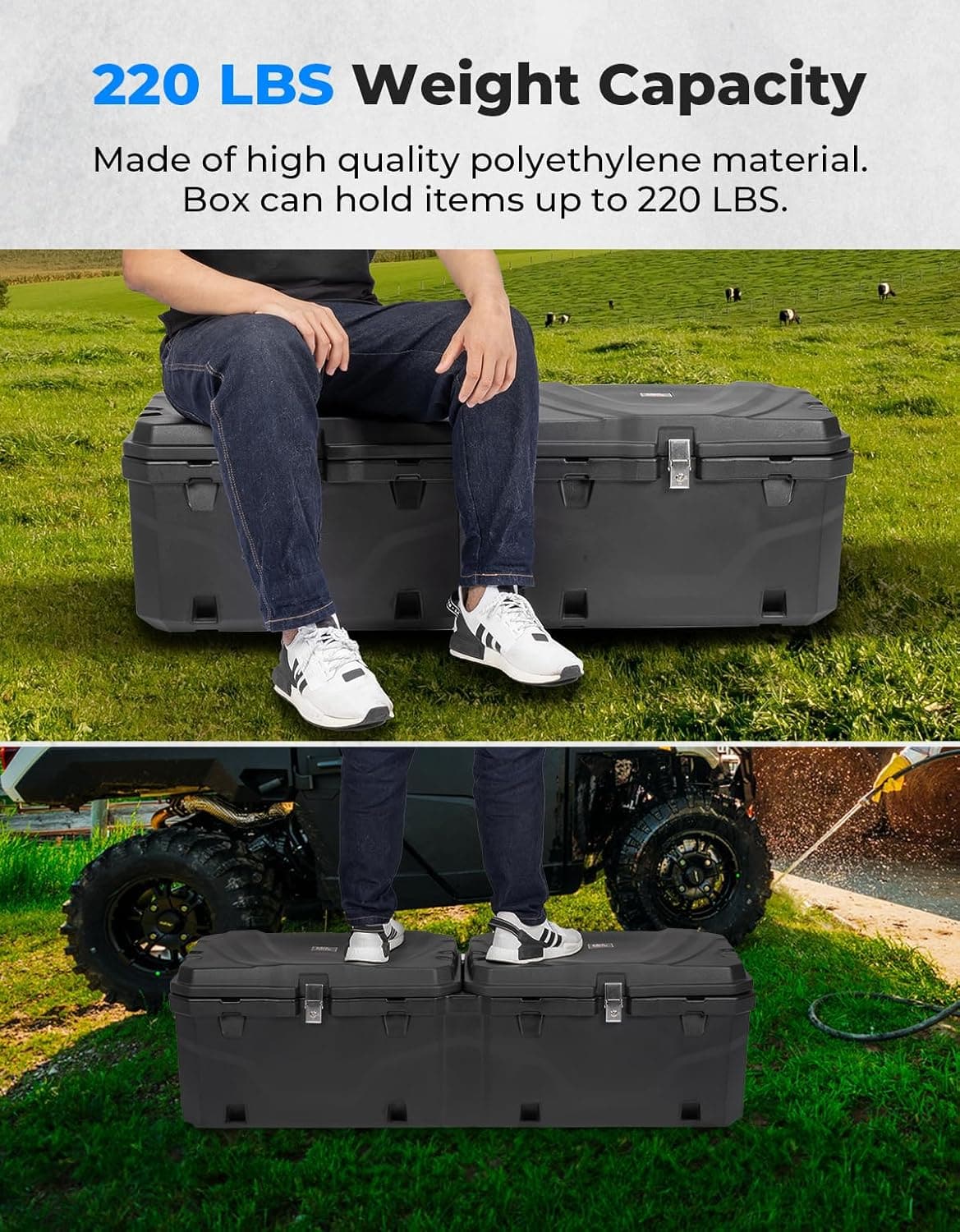 UTV Bed Box 29GAL for Polaris Ranger 1000 / XP 1000 / CREW 2018-2024 - Kemimoto