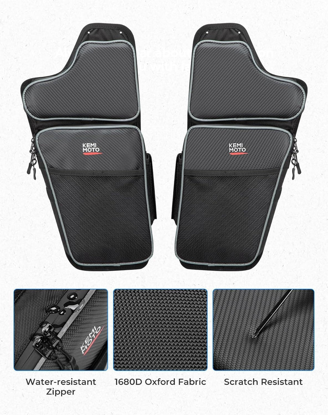 Front Lower Door Bags with Knee for Polaris General 1000/4 2016-2024, 2PCS - Kemimoto