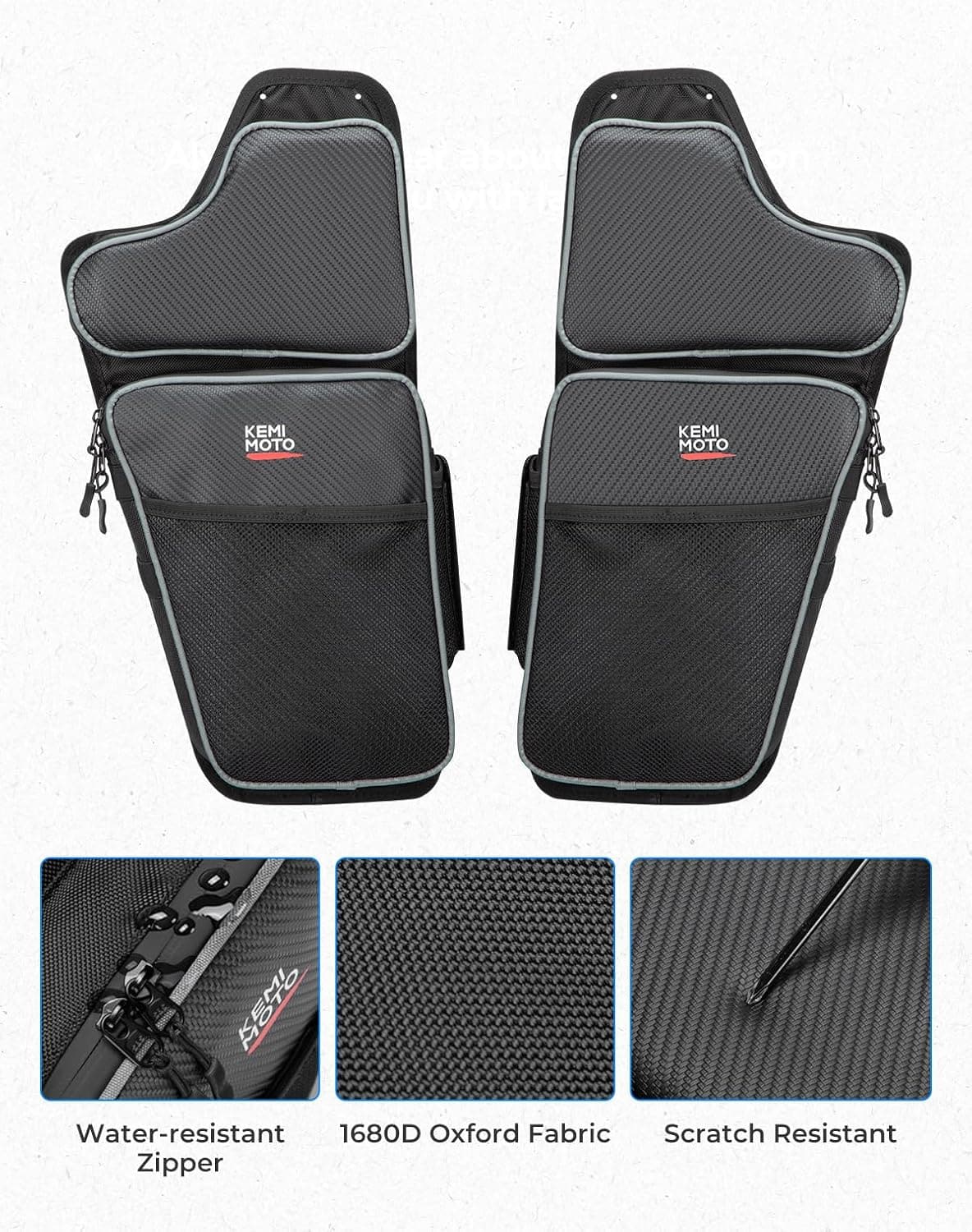 Front Lower Door Bags with Knee for Polaris General 1000/4 2016-2024, 2PCS - Kemimoto