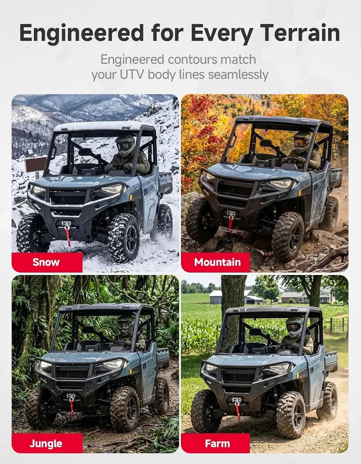 Front Upper Bumper Brush Guard, Rigid Steel for Polaris Ranger XP 1000 2025-2026