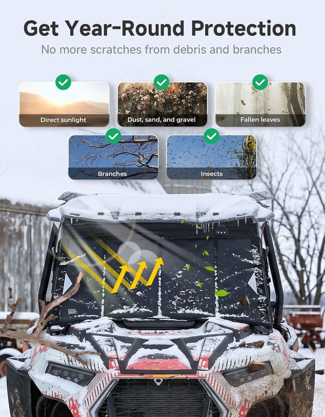 Windshield Cover Transport Protector, Waterproof for Polaris RZR XP 1000 2014-2023