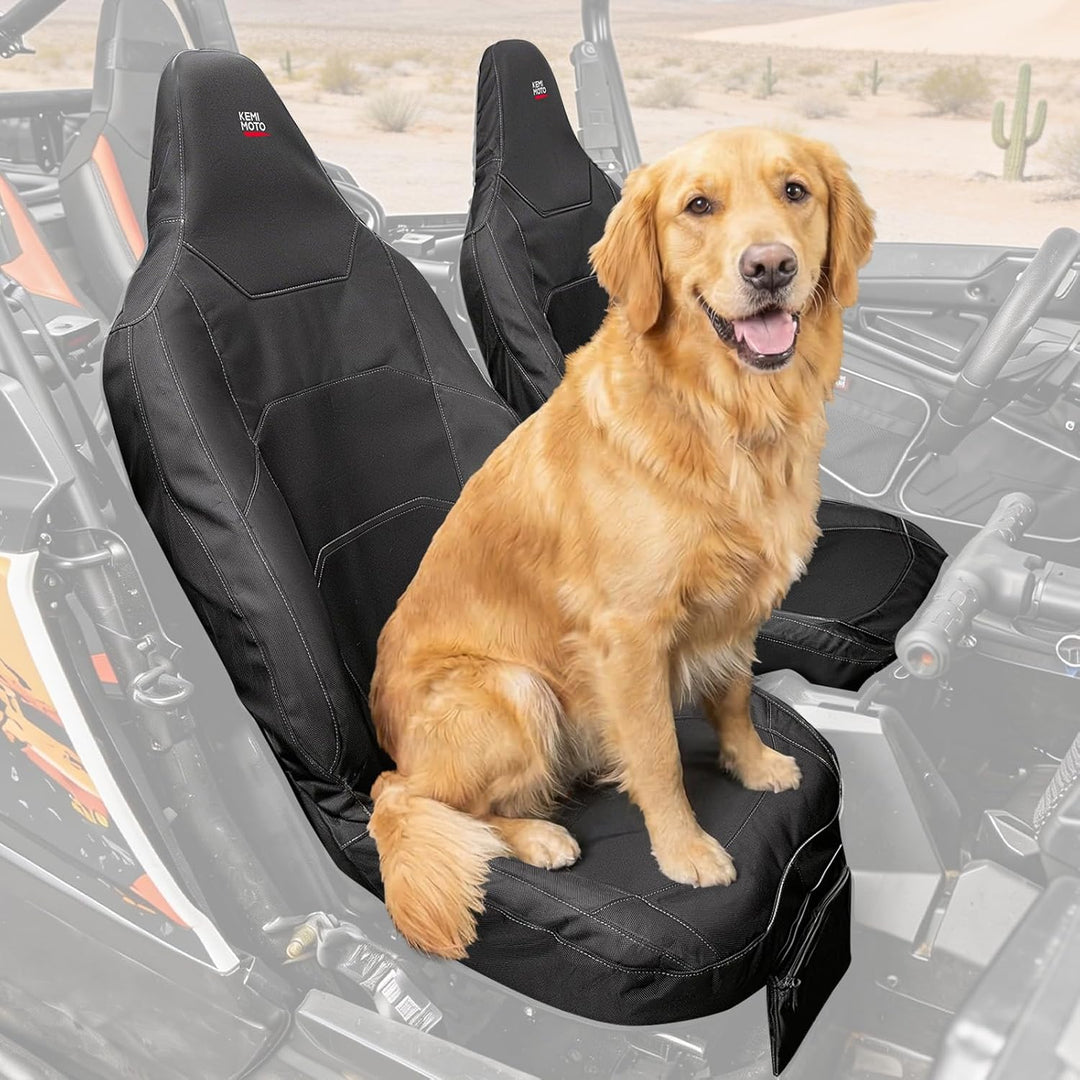 Seat Covers with Pocket for Polaris RZR XP 1000/XP 4 1000, 1680D Oxford Fabric, 2 Pack - Kemimoto