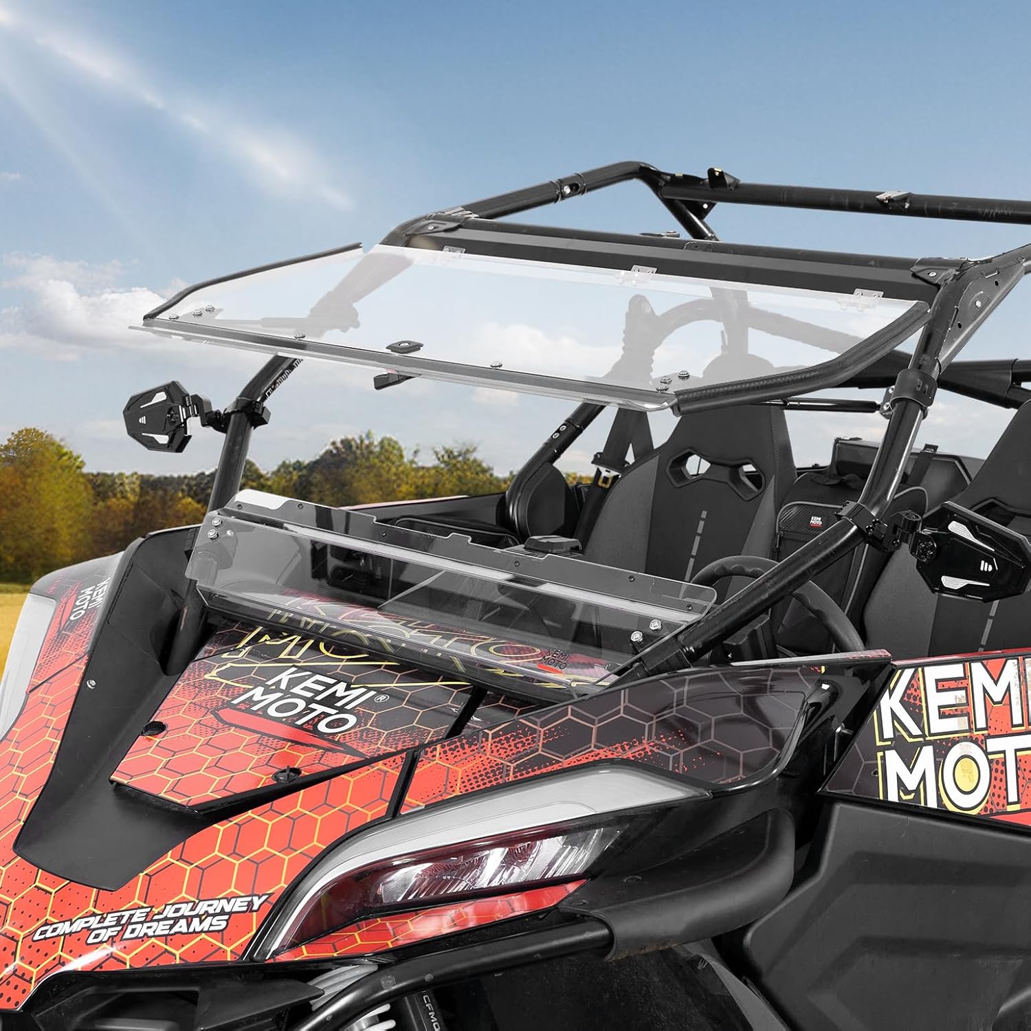 Folding 2-in-1 Flip Windshield for CFMOTO ZForce 950 – Kemimoto