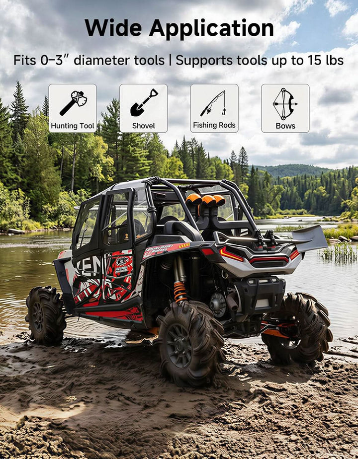 Ratcheting Hunting Tool Rack For Sportsman and RZR