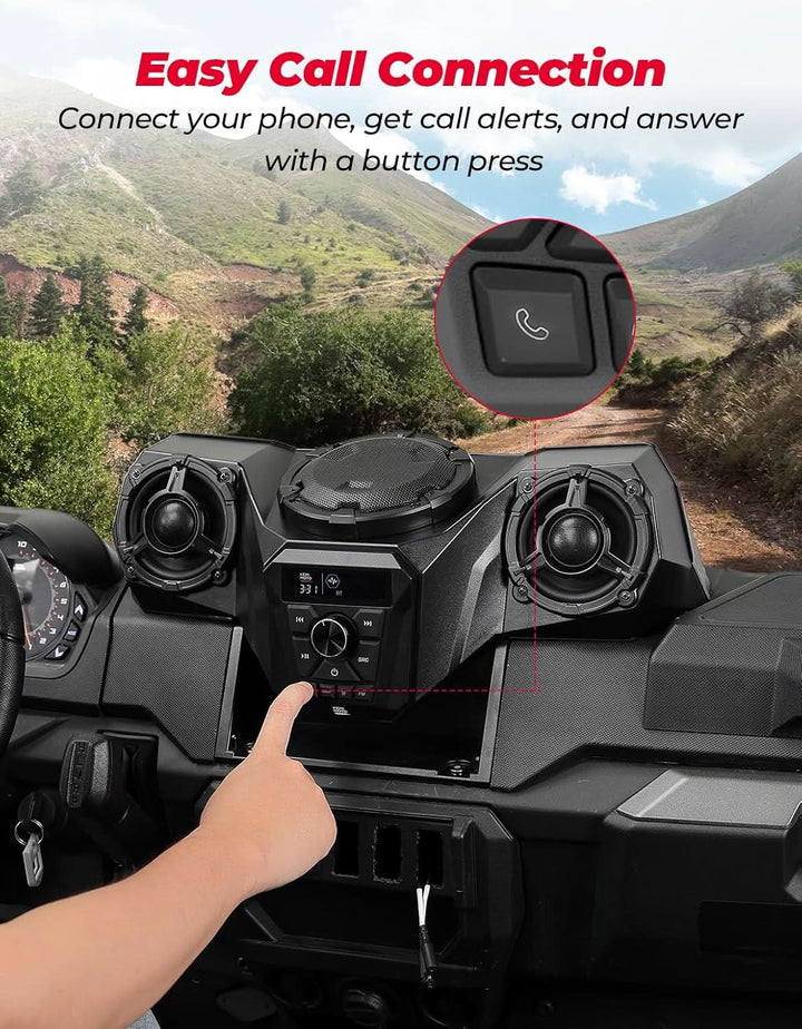 UTV 3-Speaker Audio Kit For Ranger 1000|1000 XP 1000|XP Crew - Kemimoto