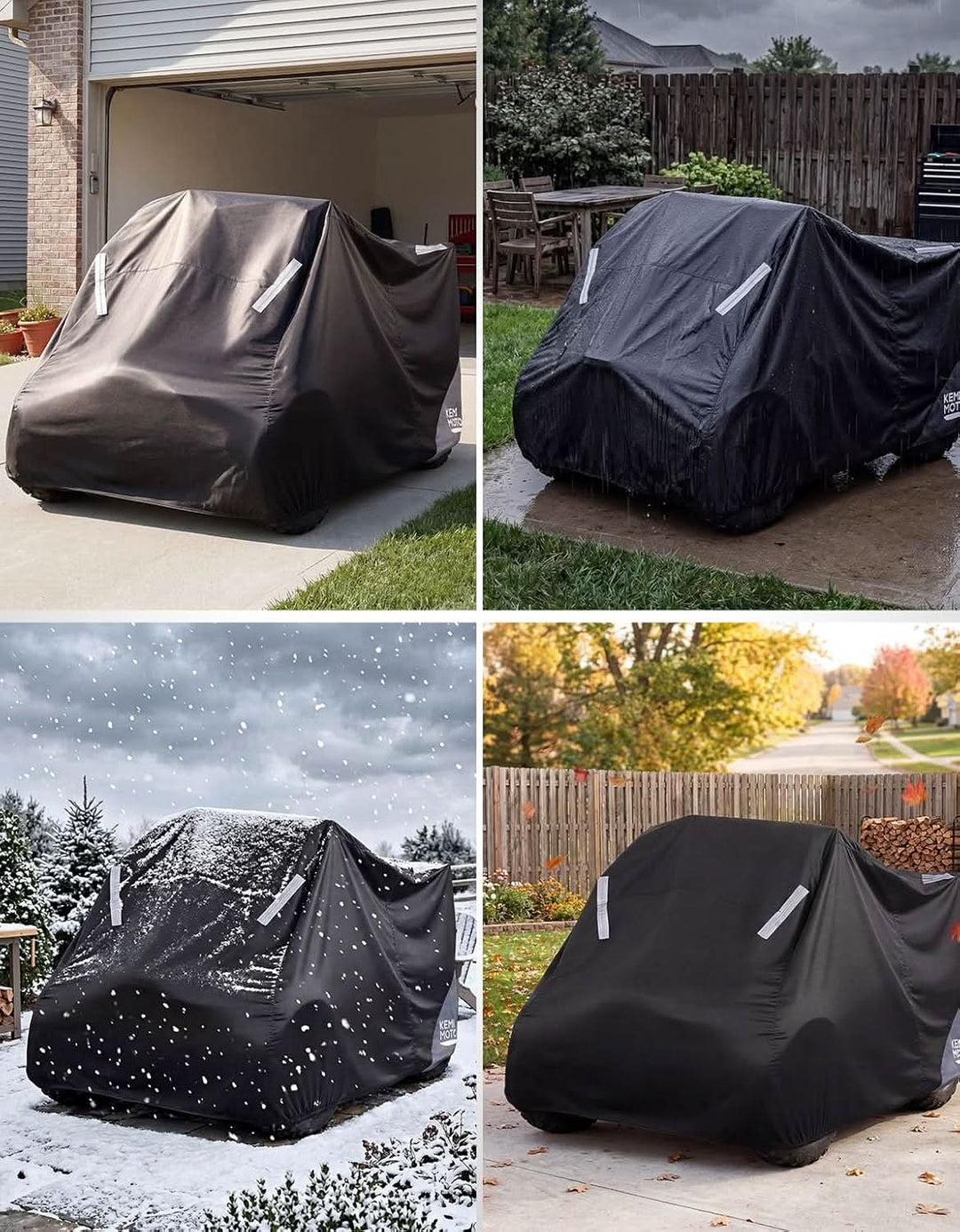 Universal ATV Cover for 4 Wheeler, Quad Cover for YFZ 450R, Raptor 700, Fourtrax Recon, Arctic Cat 300, Can-Am TRX (78.7"x43.3"x43") - Kemimoto