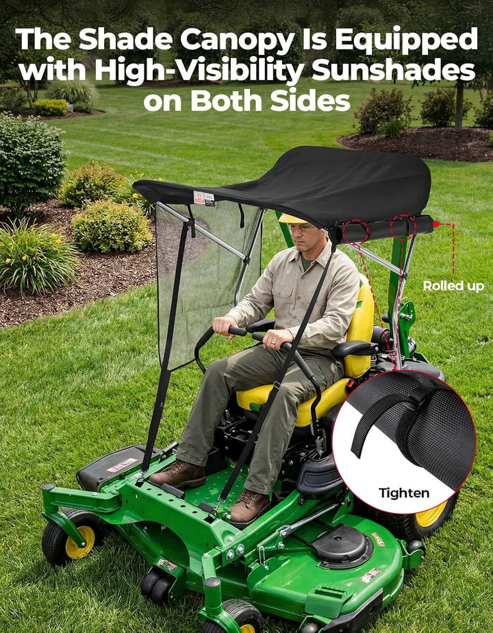 Zero Turn Lawn Mower Sun Shade Canopy with UV Protection for John Deere Cub Cadet Kubota Troy-Bilt