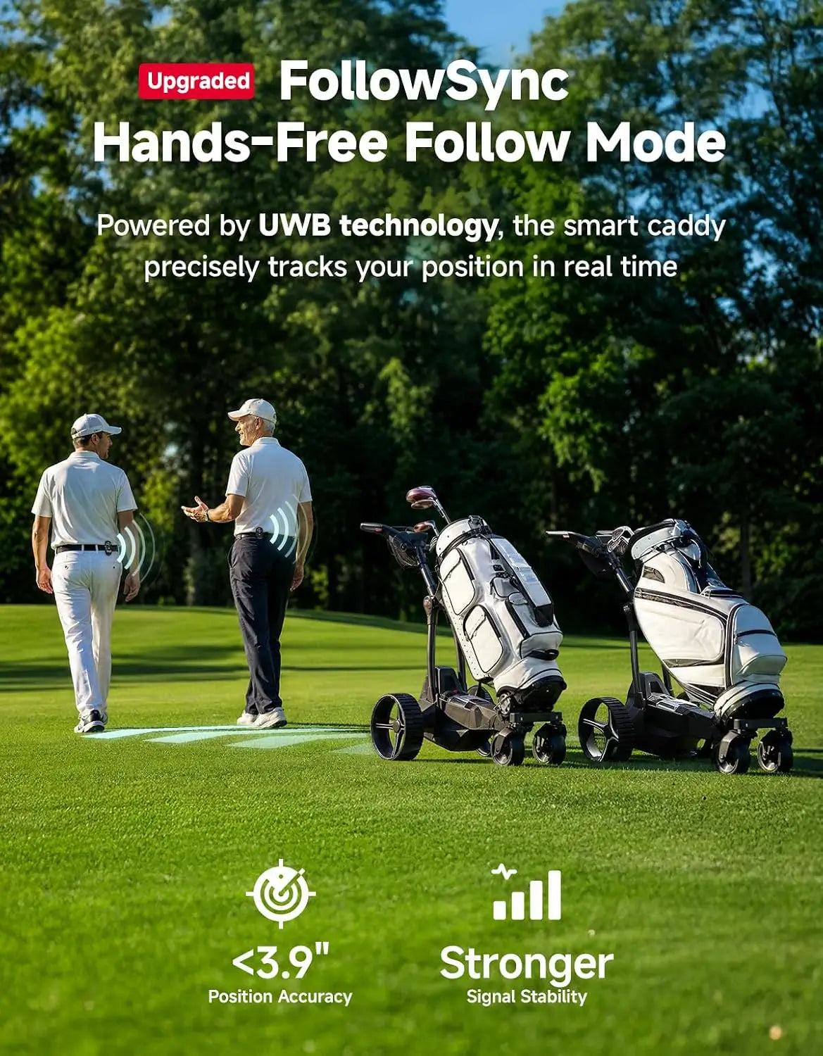 ApexAI Auto-Follow Electric Golf Push Cart with Remote Control