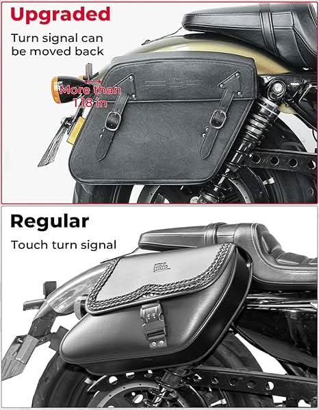 Motorcycle Leather Saddle Bags for Sportster 883 - Kemimoto