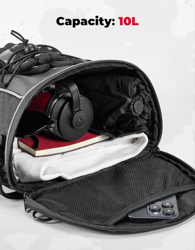 10L Motorcycle Tail Bag Silver - Kemimoto
