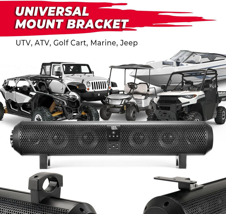 SxS UTV Sound Bar System Bluetooth Speaker 500W 28" Outdoor Marine Soundbars