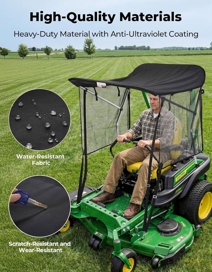 Zero Turn Lawn Mower Sun Shade Canopy with UV Protection for John Deere Cub Cadet Kubota Troy-Bilt