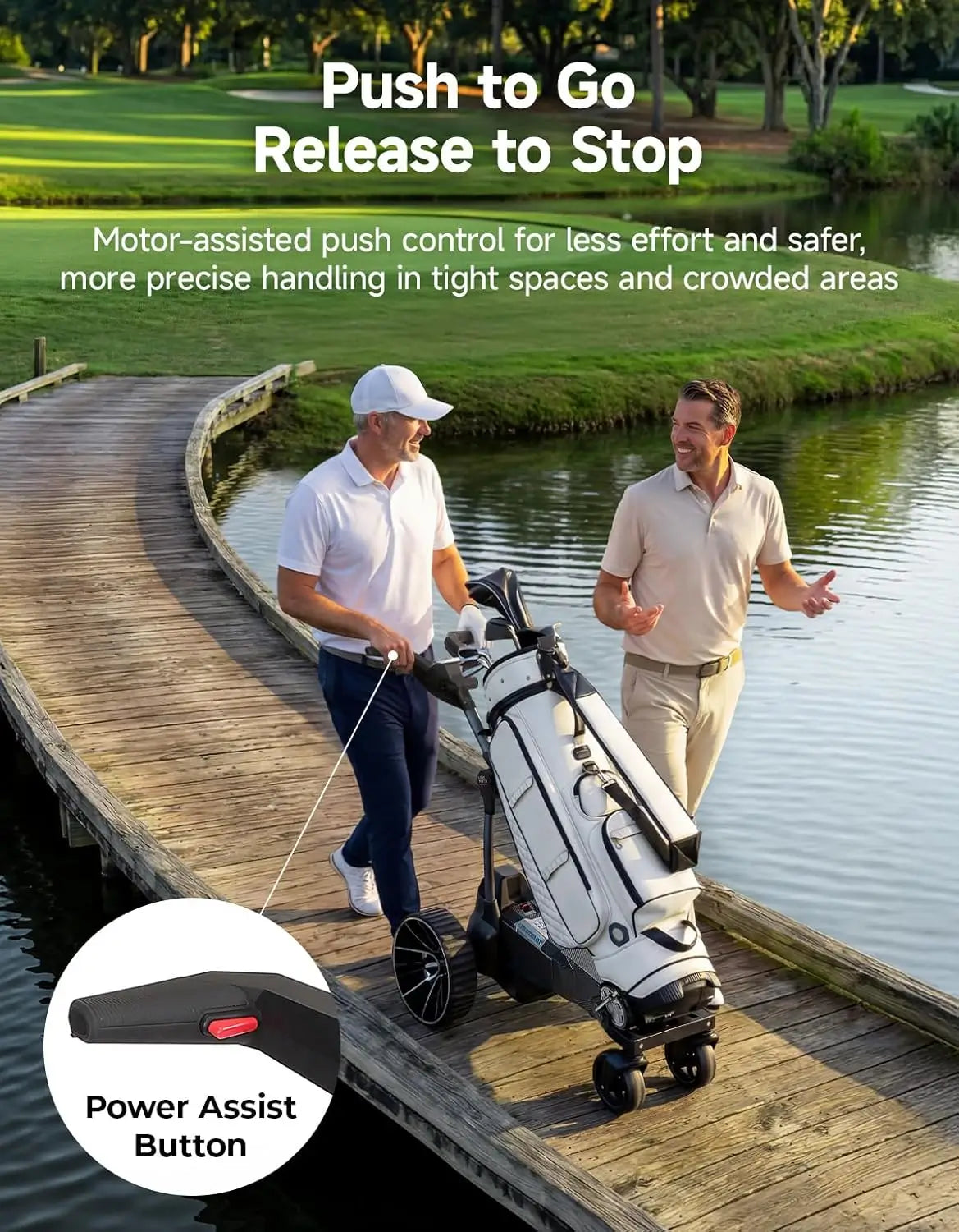 KEMIMOTO ApexR Electric Golf Push Cart with Remote Control, 36 Hole