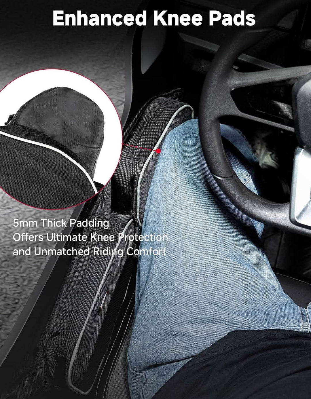 Front Door Storage Bags with Knee Pads for Polaris RZR 900 Trail & RZR 900 S, 2-Pack