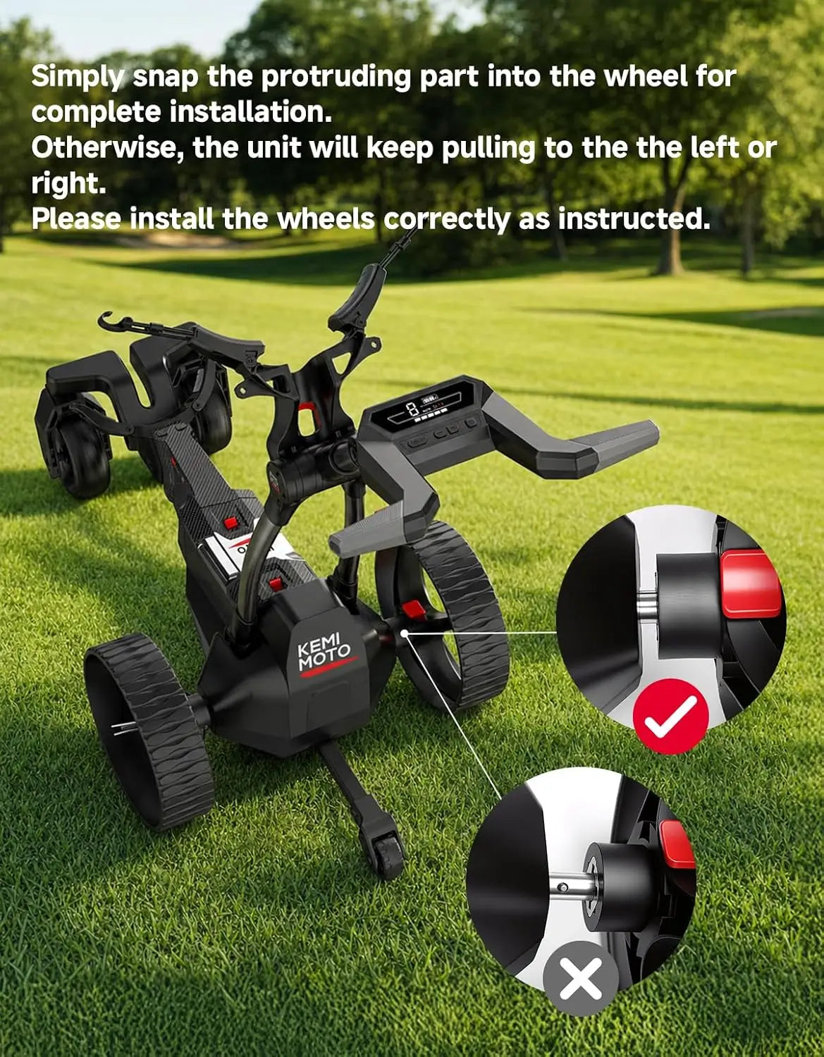 KEMIMOTO ApexR Electric Golf Push Cart with Remote Control, 36 Hole