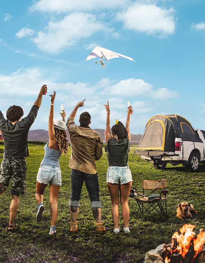 JOYTUTUS Pickup Truck Tent 2.0, 5.5'-6' Camping Preferred - Orange - Kemimoto