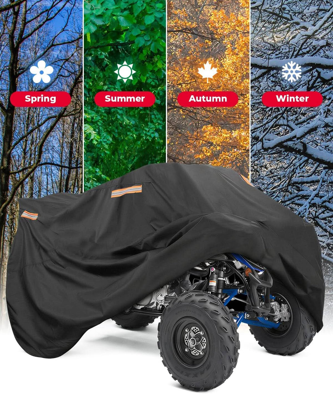 Universal ATV Cover Waterproof for Raptor 700, YFZ 450R, Can-Am, Kawasaki, CFMOTO - Kemimoto