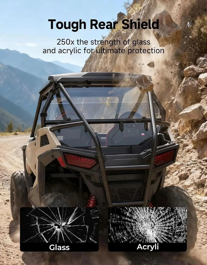 Rear Windshield High-Light Anti-Scratch for Polaris RZR Trail 900 / S 900 / S 1000 2021+