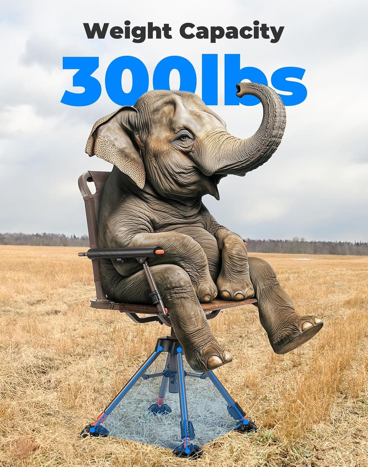 Hunting Chair 360 Degree Silent Swivel Folding Chair - Kemimoto