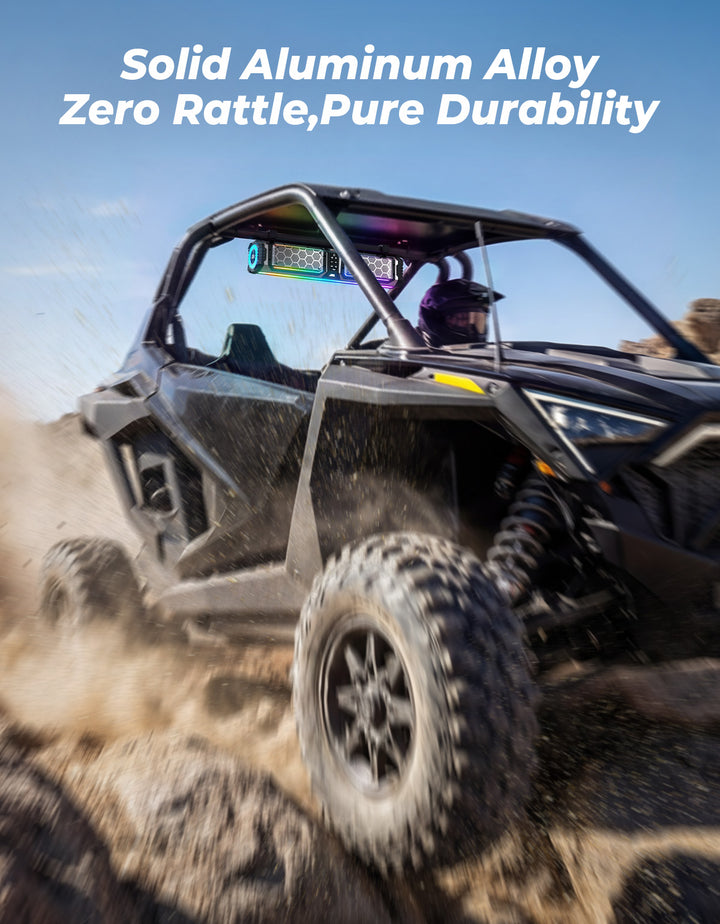 KEMIMOTO Midnight S70 Gen2 UTV Soundbar For Can am Polaris 680W Max Power, IP66 Waterproof & Quad Passive Radiators