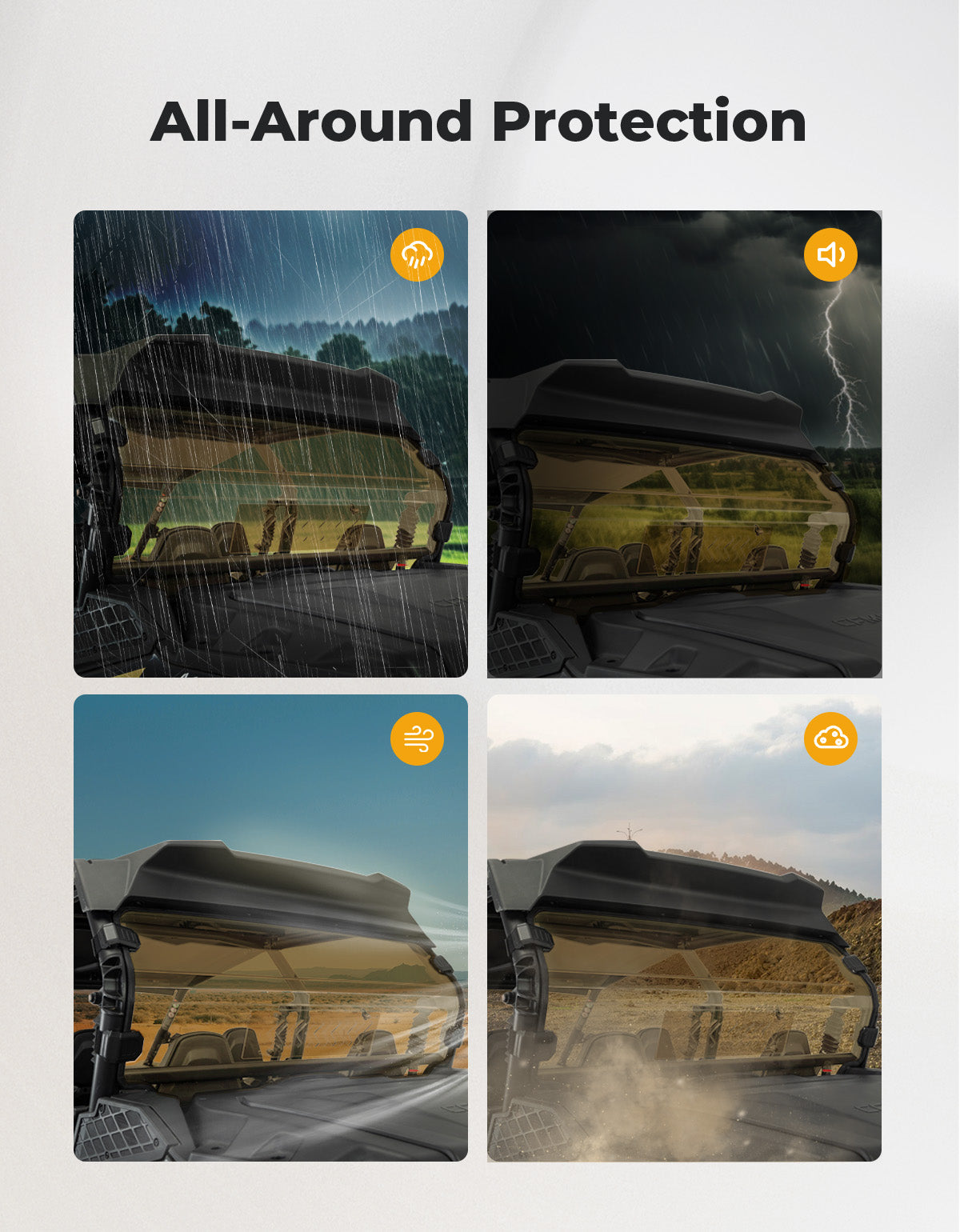 Tinted Rear Windshield w/Sliding Window for 2023+ CFMOTO ZForce 950 Sport | 800 Trail - Kemimoto