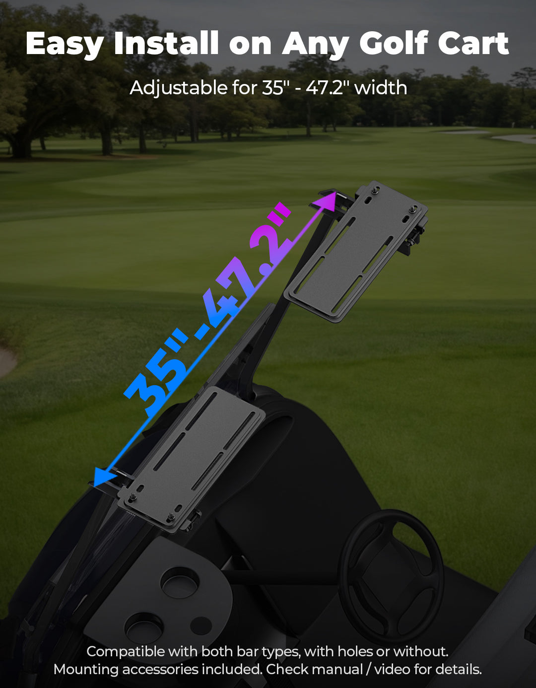 34" Golf Cart Bluetooth Sound Bar RGB Lights 400W Waterproof Speaker