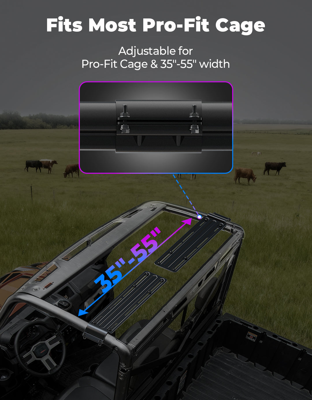 34.25" UTV Bluetooth Sound Bar with Dual Subwoofers, IP66 Waterproof 10-Speaker System