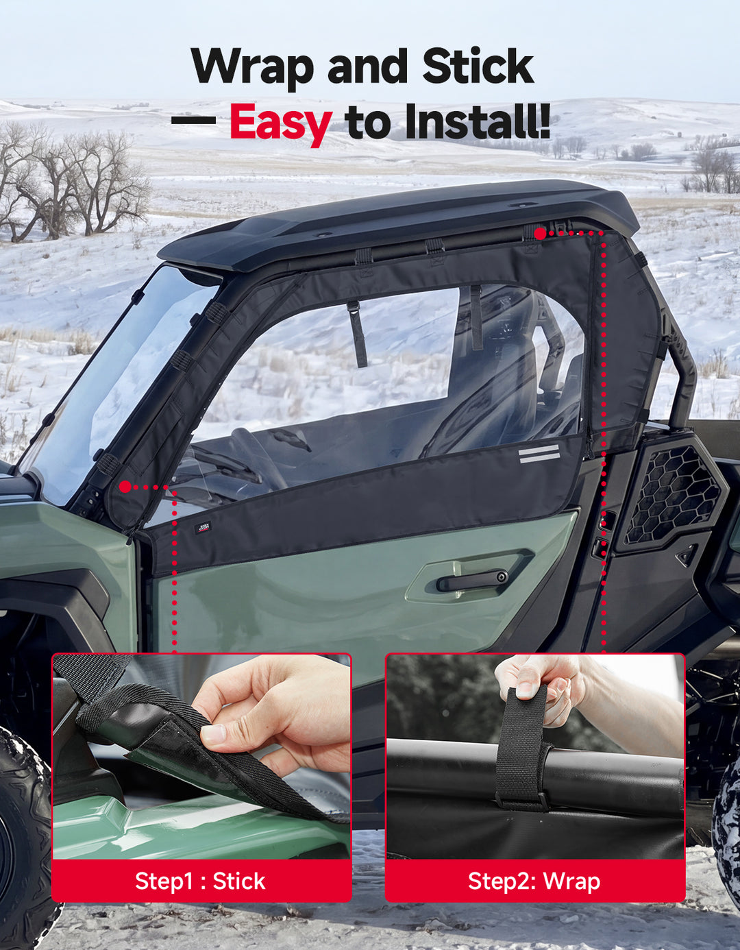 Soft Cab Enclosure Doors For Can-Am Commander(2021–2026)