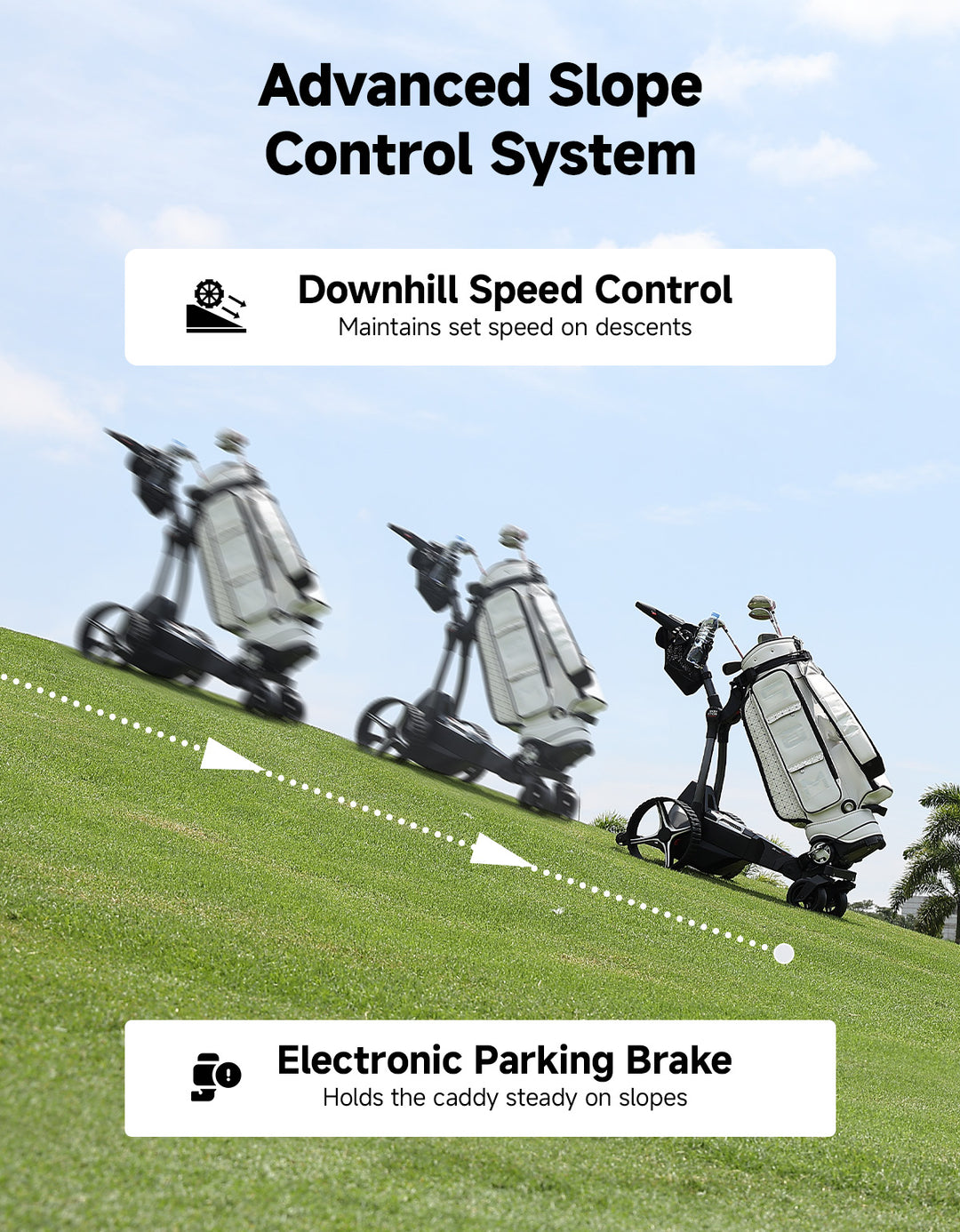 ApexAI Auto-Follow Electric Golf Push Cart with Remote Control