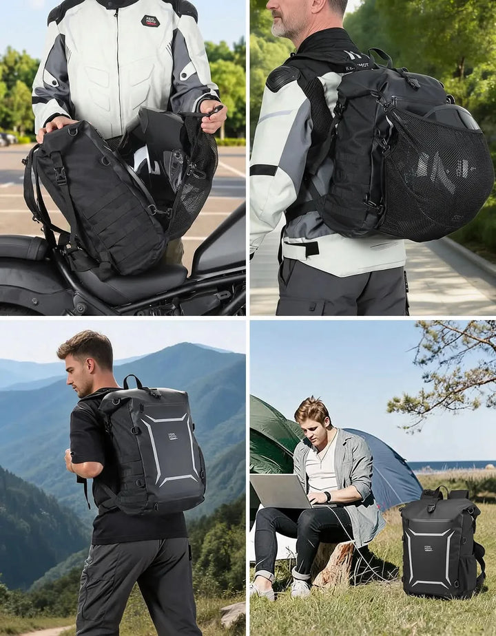 21-30L Waterproof Dry Bag Helmet Backpack，Motorcycle Backpack