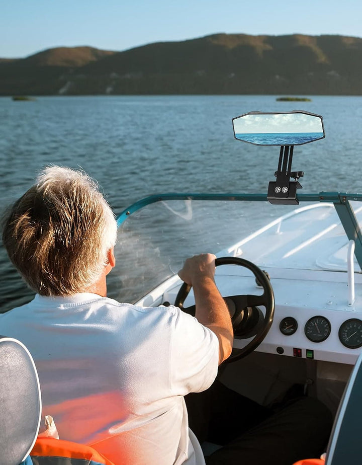 Boat Rear View Mirror 4.5"x8" for Boat Ski Boat Water Skiing Fishing - Kemimoto